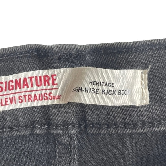 Levi Strauss Womens Size 10 Heritage High rise Kick Boot Black denim jeans NWT - Picture 7 of 9